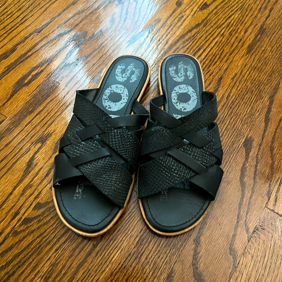 Sorel Leather Cushion Sole Slide Sandals - Picture 1 of 1